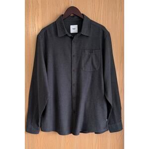 KATIN | Men's XL | Charcoal Gray Twiller Flannel Shirt | Black Wash Camp Shirt